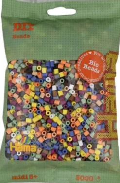 Hama Bio Midi Perler - Mix 197 - 10 Farver - 3.000 Perler - 191-197