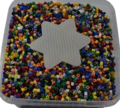 Hama Bio Midi Perlesæt - 15.000 Perler Og 1 Stjerne Plade I Bøtte - 1900