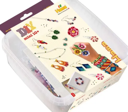 Hama 5404 - 10.500 DIY Mini Perler Til Smykker + 2 Stiftplader