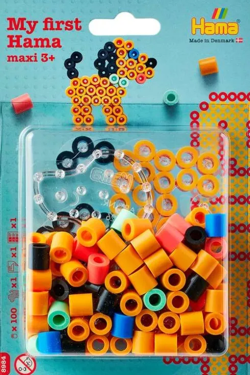 Hama 8984 - Hund - 100 Maxi Perler Og Plade - My First Hama