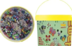 Hama Maxi Perlesæt - 3.000 Perler Og 4 Plader Bøtte - 8806