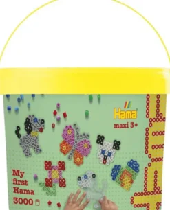 Hama Maxi Perlesæt - 3.000 Perler Og 4 Plader Bøtte - 8806