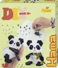 Hama Midi Perler - DIY 3D Panda Figur Perlesæt - 3258