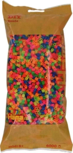 Hama Midi Perler - Neon Mix 51 - 6.000 Stk - 205-51