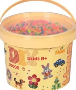 Hama Midi Perler - 10.000 Stk. I Spand - Neon Mix 51 - 180-51