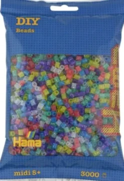 Hama Midi Perler - 3.000 Stk. - Transparent Glitter Mix - 201-54