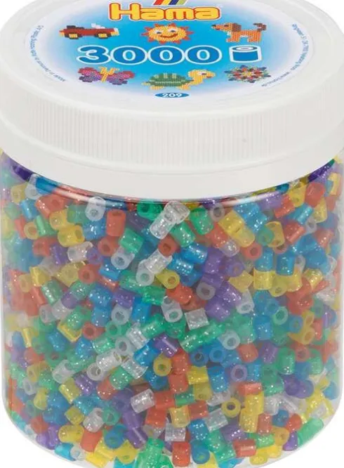 Hama Midi Perler - 3.000 Stk. - Transparent Glitter Mix - 209-54