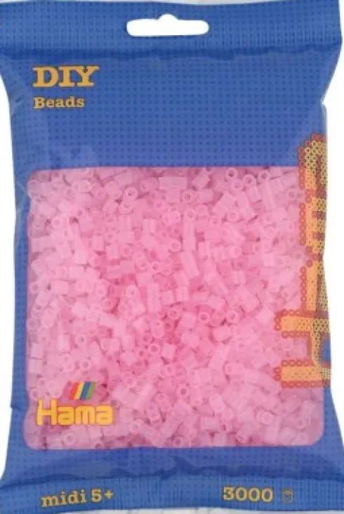 Hama Midi Perler - 3.000 Stk. - Transparent Pink - 201-72