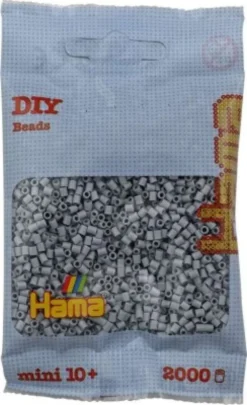 Hama Mini Perler - Lysegrå - 2.000 Stk. - 501-70