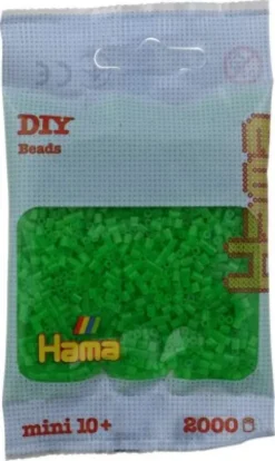 Hama Mini Perler - Neon Grøn - 2..000 Stk. - 501-37