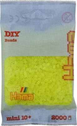 Hama Mini Perler - Neon Gul - 2.000 Stk. - 501-34