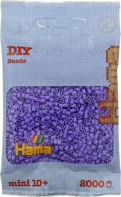 Hama Mini Perler - Pastel Lilla - 2.000 Stk. - 501-45