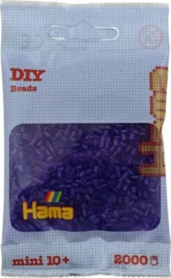 Hama Mini Perler - Transparent Lilla - 2.000 Stk. - 501-24