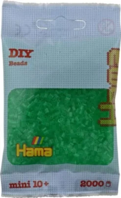 Hama Mini Perler - Transparent Grøn - 2.000 Stk. - 501-16