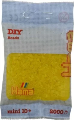 Hama Mini Perler - Transparent Gul - 2.000 Stk. - 501-14