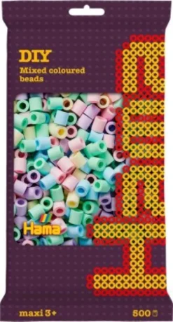 Hama 8474 - Pastel - 500 Stk. Maxi Perler - DIY Beads - Mix 52