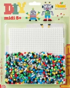 Hama 4218 - Robotter - Firkant - 1.100 DIY Midi Perler Og Plade