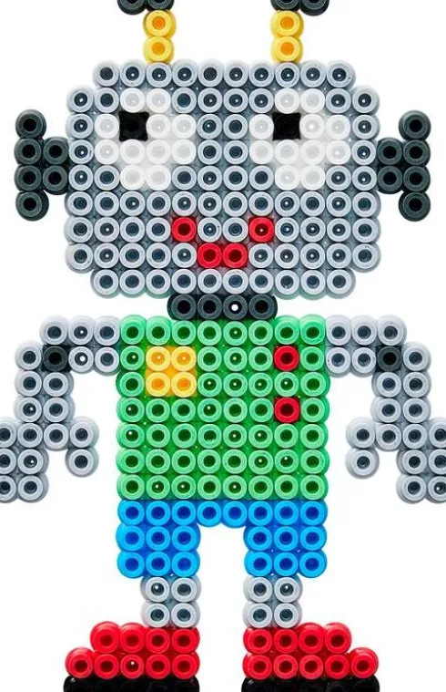 Hama 4218 - Robotter - Firkant - 1.100 DIY Midi Perler Og Plade