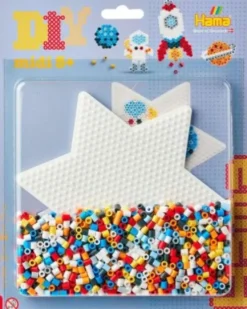 Hama 4219 - Space - Stor Stjerne - 1.100 DIY Midi Perler Og Plade