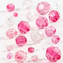 Harmoni Facetperlemix - Str. 4-12 MM - Hulstr. 1-2,5 MM - Pink - 45 G