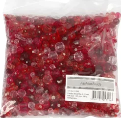 Harmoni Facetperlemix - Str. 4-12 MM - Hulstr. 1-2,5 MM - Rød Harmoni - 250 G