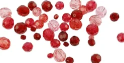 Harmoni Facetperlemix - Str. 4-12 MM - Hulstr. 1-2,5 MM - Rød Harmoni - 250 G