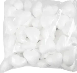 Hjerte - H 8 CM - Hvid - 50 Stk