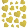 Hjerte Klistermærker - Glimmer - Guld - 2 Ark