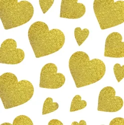 Hjerte Klistermærker - Glimmer - Guld - 2 Ark