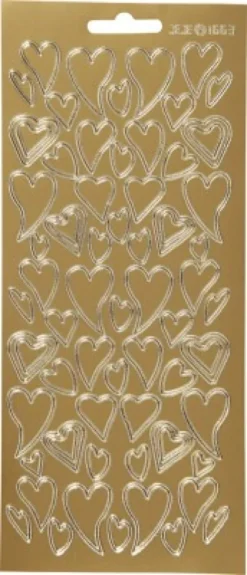 Hjerte Klistermærker - Guld