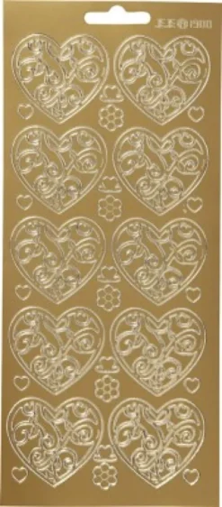 Hjerte Klistermærker - Guld