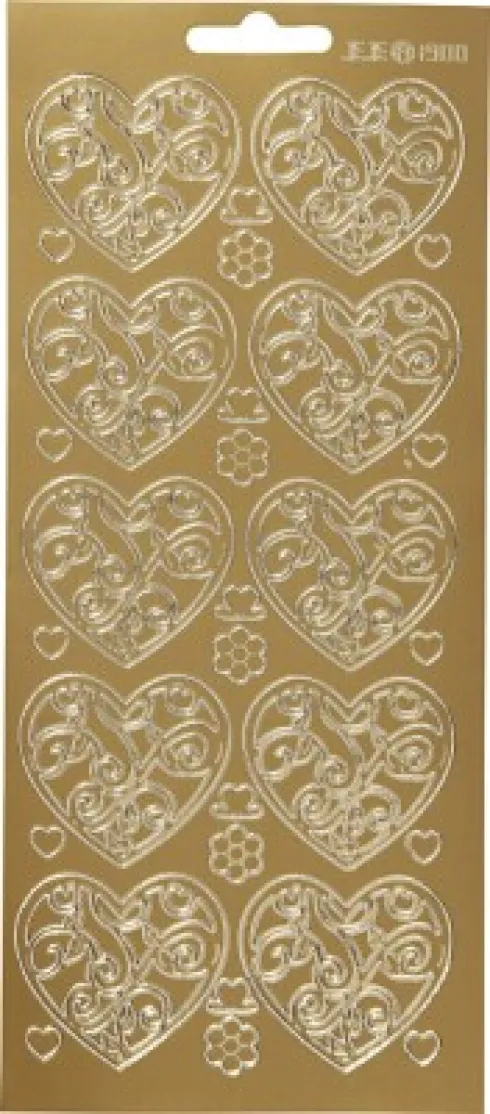 Hjerte Klistermærker - Guld