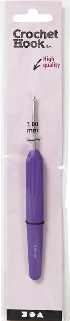 Hæklenål - Nr. 3 - L 13,3 CM - Lilla