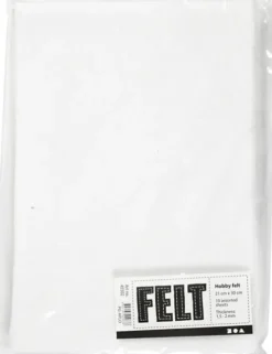 Hobbyfilt - A4 - 210X297 MM - 1,5-2 MM - Hvid - 10 Ark