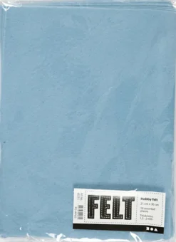 Hobbyfilt - A4 - 210X297 MM - 1,5-2 MM - Lyseblå - 10 Ark
