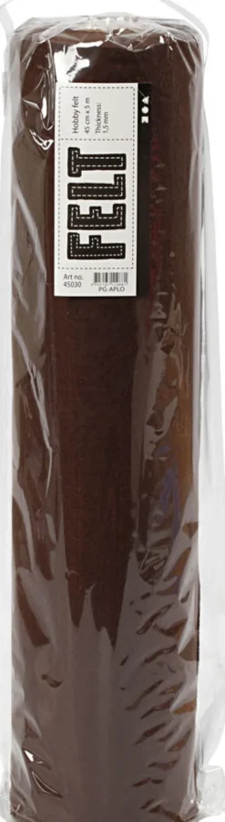 Hobbyfilt Rulle - B 45 CM - 1,5 MM - 180-200 G - Brun - 5 M