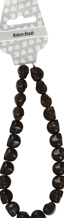 Howlite - Ø 12 MM - Hulstr. 1,5 MM - Sort - 32 Stk