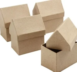 Hus - H 10,5 CM - Str. 6X8,5 CM - 4 Stk