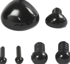 Øjne Og Snuder Til Modellering - Ø 3+6 MM - Str. 8X6+14X11 MM - Sort - 20 Sæt