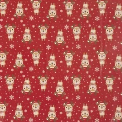 Julegavepapir - 100 M X 50 CM - Rensdyr - Mørk Rød - 80 G