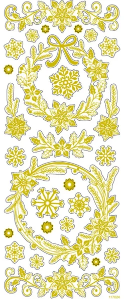 Juleklistermærker - Julestjerner - Guld