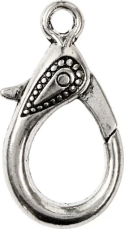 Karabinhage - L 30 MM - Hulstr. 3 MM - Antik Sølv - 4 Stk