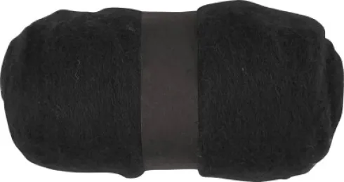 Kartet Uld - Sort - 100 G/ 1 Bundt
