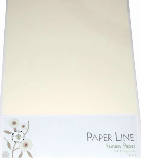 Karton - A4 - Creme - 10 Ark - 180 G - Fantasy Paper - Paper Line