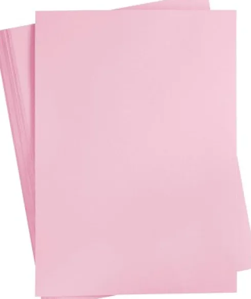 Karton - A2 - 180 G - Lys Pink - 100 Ark