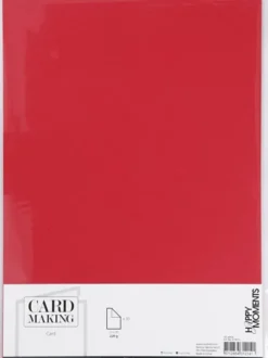 Karton - A4 - 220 G - Rød - 10 Stk
