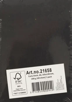 Karton - A6 - Sort - 100 Ark