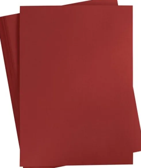 Karton - A2 - 420X594 MM - 180 G - Mørk Rød - 100 Ark