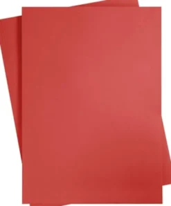 Karton - A2 - 420X594 MM - 180 G - Rød - 10 Ark