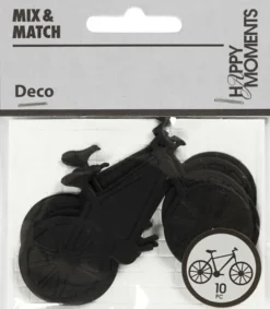 Kartonmærkat - Cykel - Str. 77X48 MM - Sort - 10 Stk
